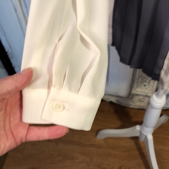 Apt.9 Pleated Front Long Sleeve Sheer Blouse - Picture 4 of 8